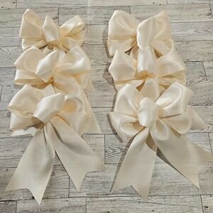 Christmas Tree Bows, Set of 6 Cream Tree Bows, Holiday Bow, Tree Decor, Ornament